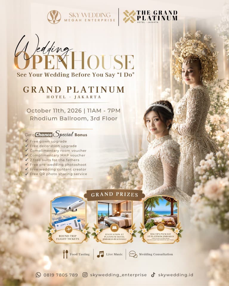 Wedding Open House Sky Wedding Megah Enterprise & The Grand Platinum Hotel Jakarta